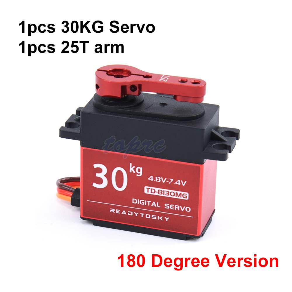 20/25/30KG 35KG 25T Wasserdichte Metall Getriebe Digital Servo Für RC Modelle 180/270/360 Grad aluminium Meta Für RC Auto Crawler: 30kg 180Degree Arm