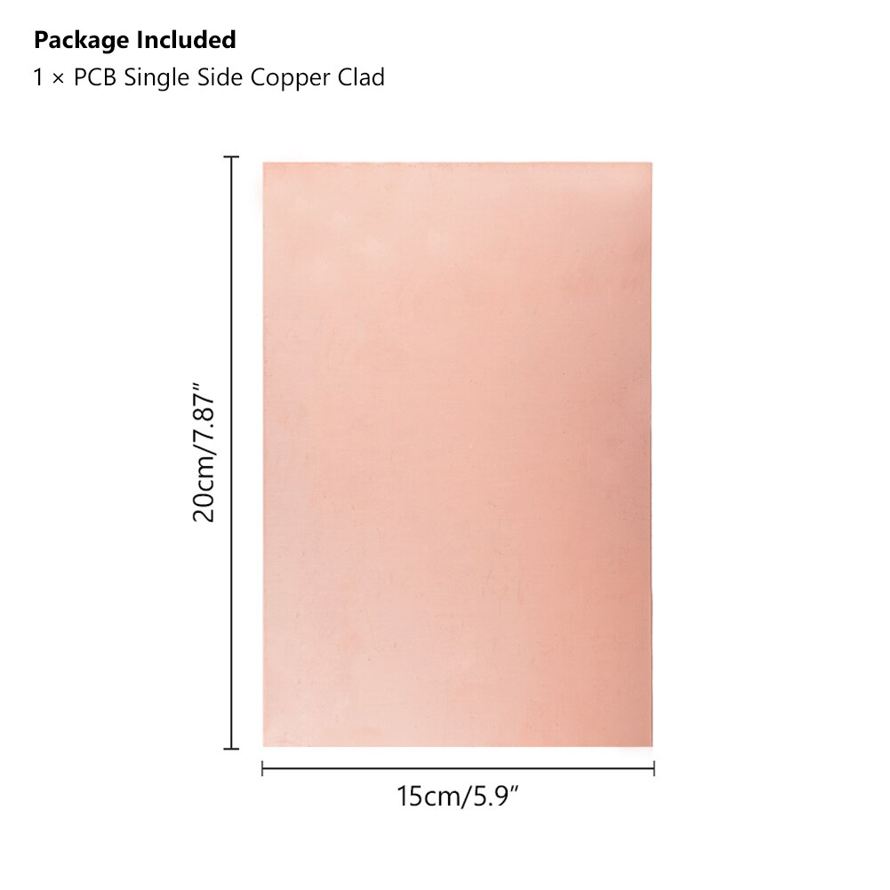Single-sided PCB Copper Clad Board Laminate Etching Plated Printed Circuit Board 5x7 7x10 10x15 10x20 12x18 15x20 20x30cm: 15x20cm