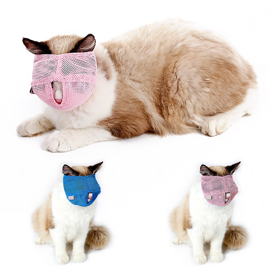 Muselière multi-fonction pour chat | Protection pour la bouche du chat, muselière Anti-morsure et respirante pour animaux de compagnie, outil de toilettage pour chats, directe