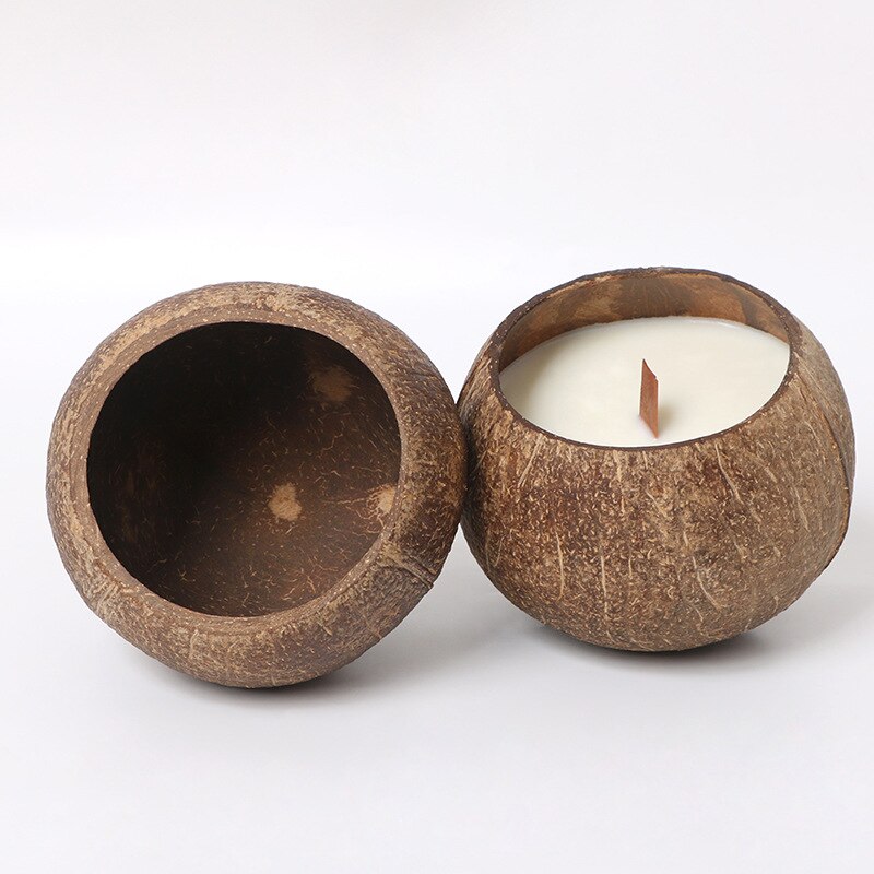 Coconut Shell Handcraft Candle Making Container Empty Bowl DIY Scented Candle Making Soy Wax Candle Cup Accessories
