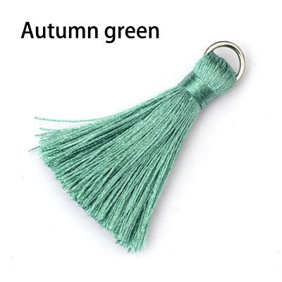 12 stuks/partij 5cm mini zijden kwastjes franje naai pony bloem kwastjes hanger kwastjes voor doe-het-zelf gordijnen woonaccessoires: Herfstgroen