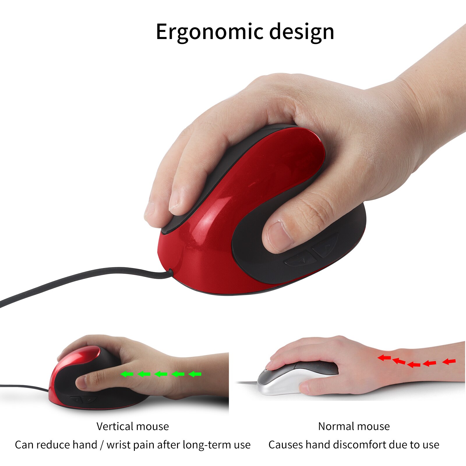Bedrade Verticale Muis Gamer Optische Oplaadbare Ergonomische Muis Gaming Stille Muizen Voor Windows Mac Computer Tablet Laptop Kantoor
