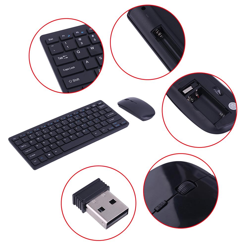 Ultra Compact Wireless Keyboard and Mouse Combo Set 2.4G Wireless Keyboard Moues Combo for Apple Mac Windows XP/7/10 IOS