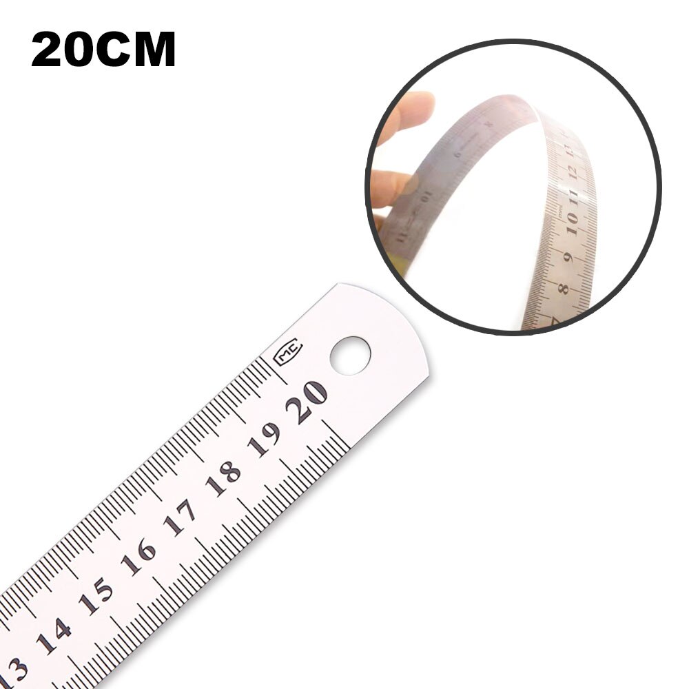 30cm stainless steel ruler fine inch scale cm office student drawing line high precision measuring tool