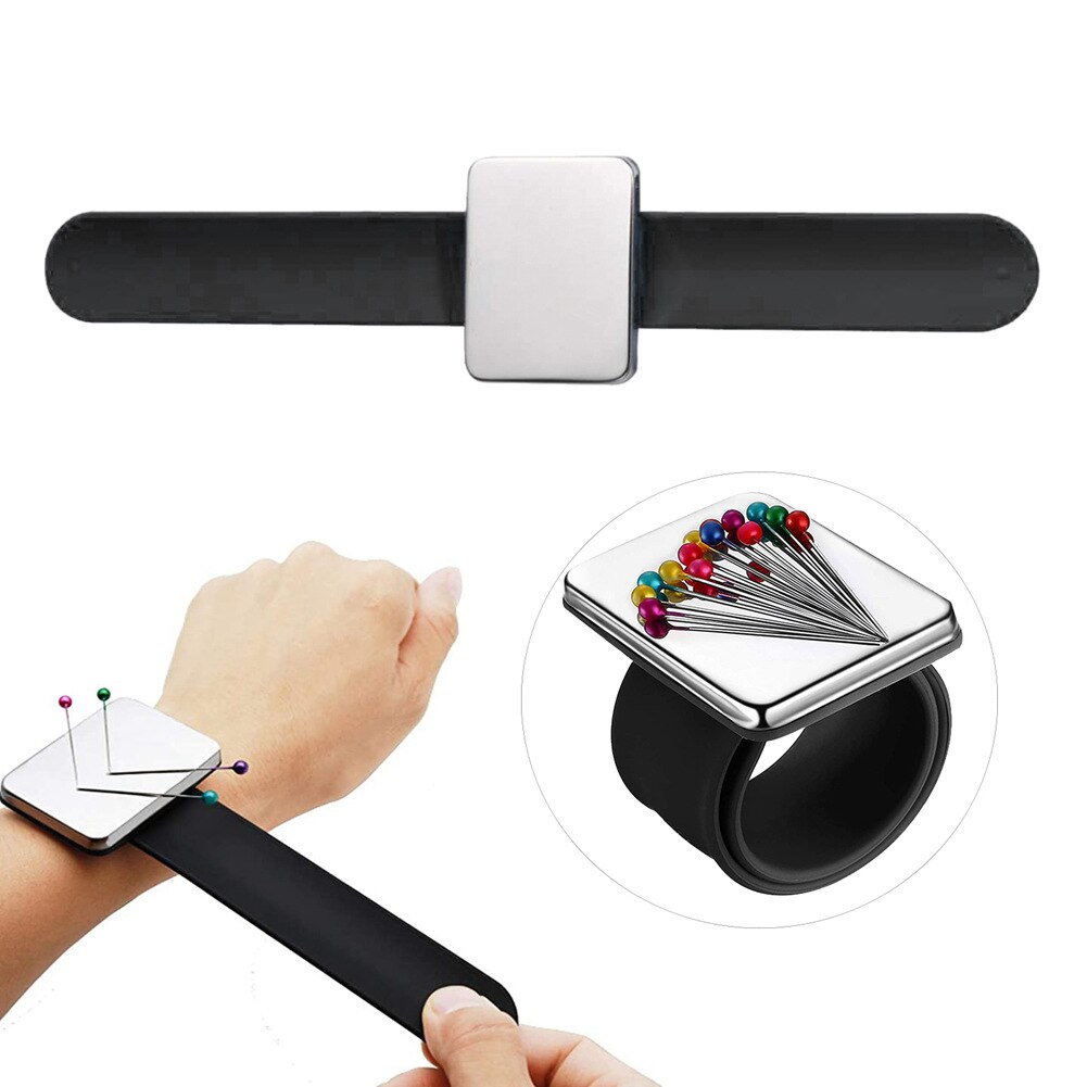 Magnetisk nålepude silikone håndled nålepude sikker armbånd nålepude opbevaring synåle armbånd nåleholder 5 farver