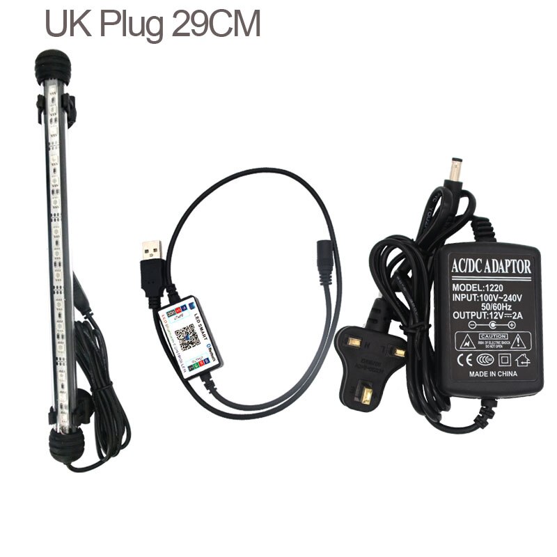 RGB Waterproof Aquarium Led Lighting For Fish Tank Led Light Lamp For LED Aquarium Light In The Aquarium Marine Timer Controller: 29CM UK Plug