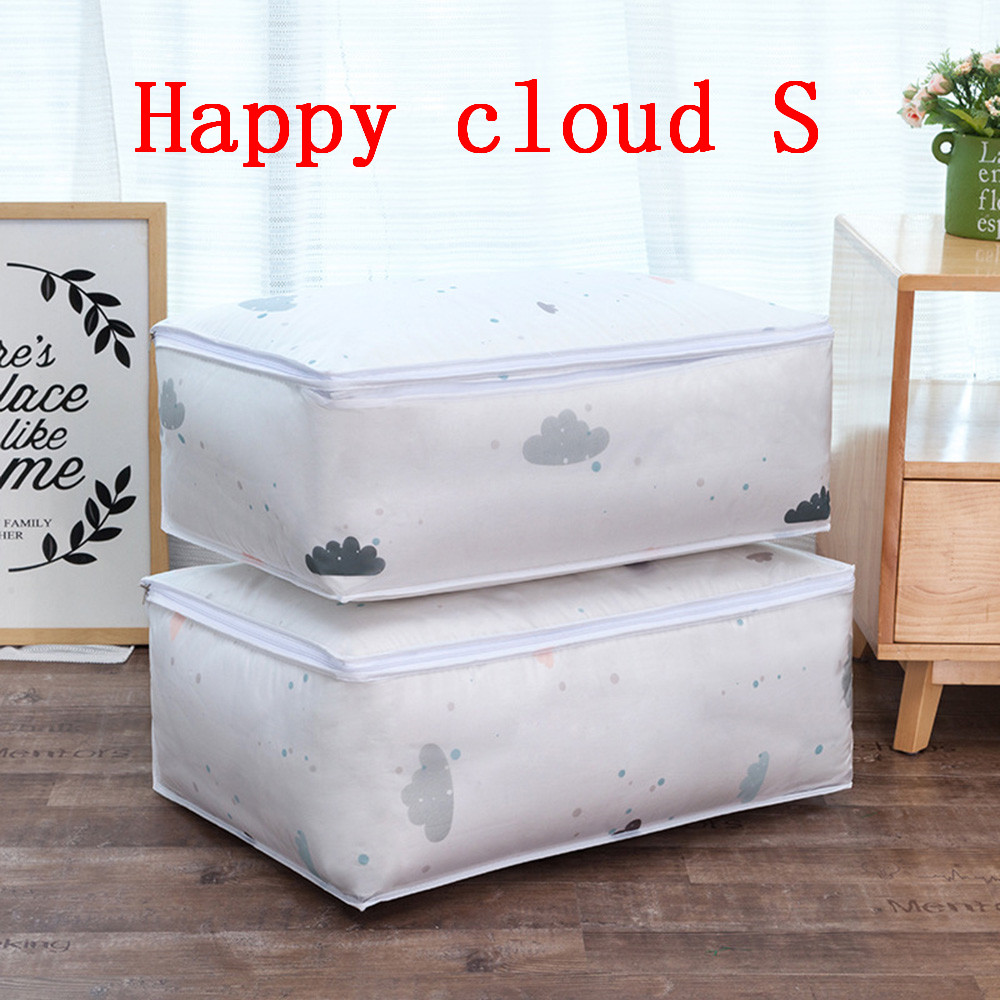 Kleding Opbergtas onder bed Kleding Quilt kussen Deken opbergtas reizen Afwerking Stofzak Thuis Kleding Organizer: Happy cloud S