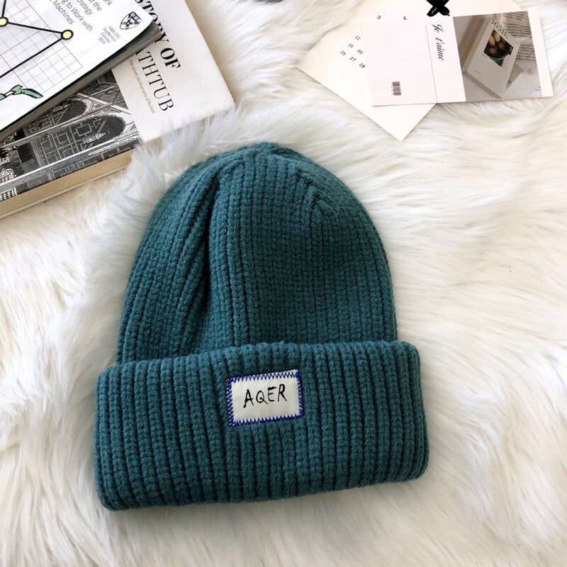 Enorme cappello di lana donna inverno addensare berretti circonferenza della testa grande cappello freddo cappello di lana spesso cappello lavorato a maglia fuori misura: lago blu