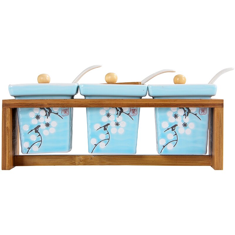 NEWYEARNEW Ceramic Spice Storage Bottles Jars Kitchen Tools Set Japanese-Style Combination Herb Home Wedding