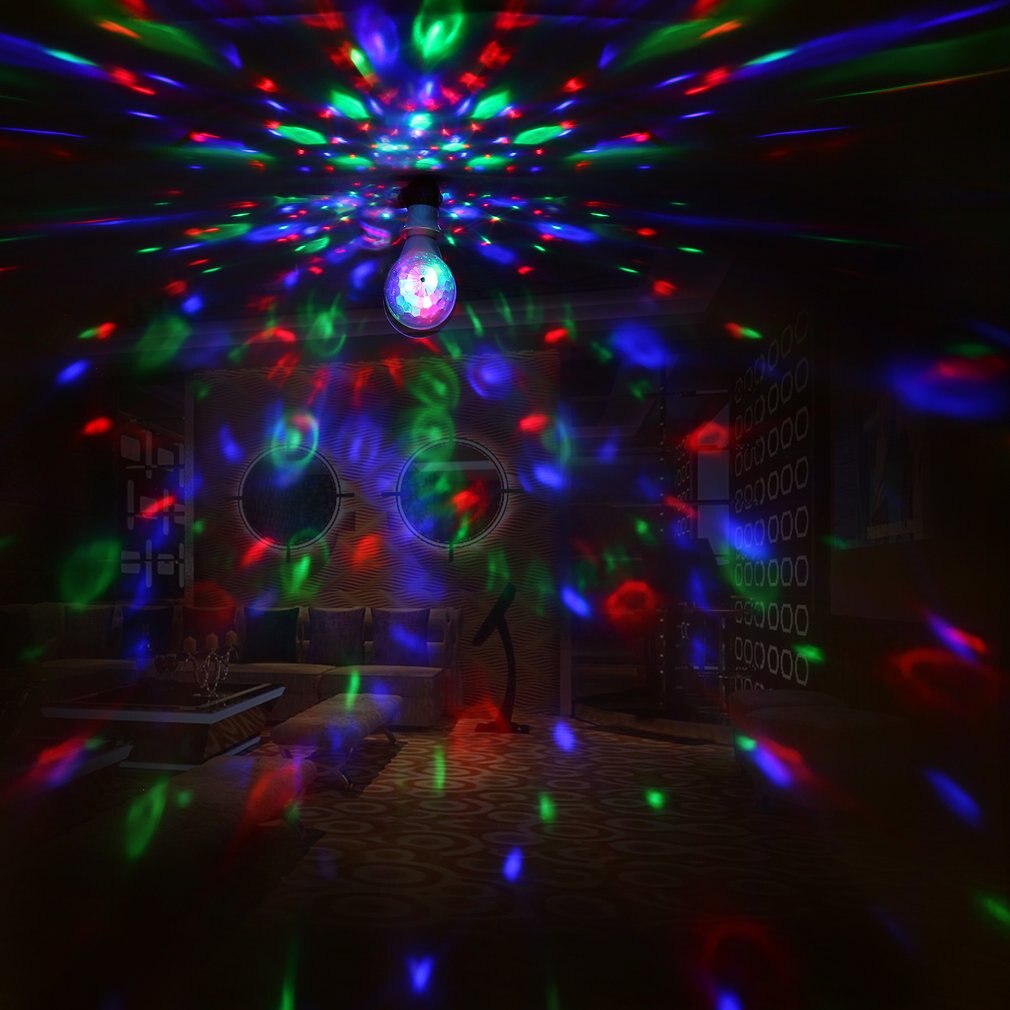 Led 6w roterande glödlampor med dubbla huvud magiska scen disco lampa roterande dubbelhuvud ledde färgglada scen ljus