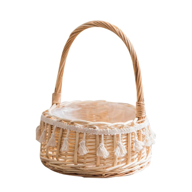 Handgemachte Natürliche Rattan Gewebt Blume Hand Korb Heimat Küche Garten Gemüse Lagerung Container Pflanzer Halfter: 11