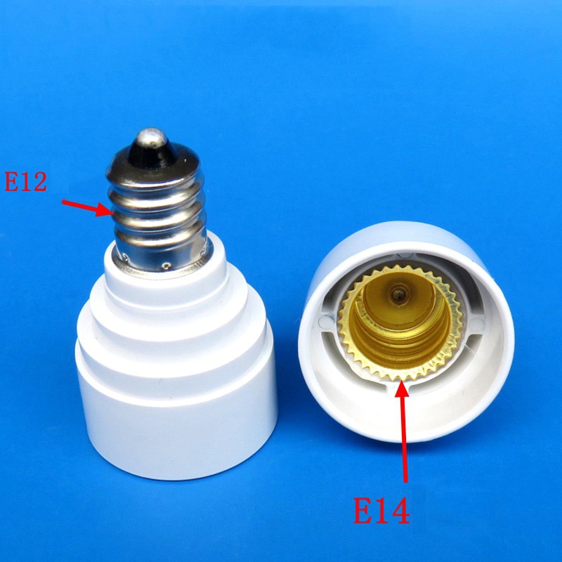 E12 Naar E14 Base LED Gloeilamp Houder Licht Adapter Socket Converter Wit