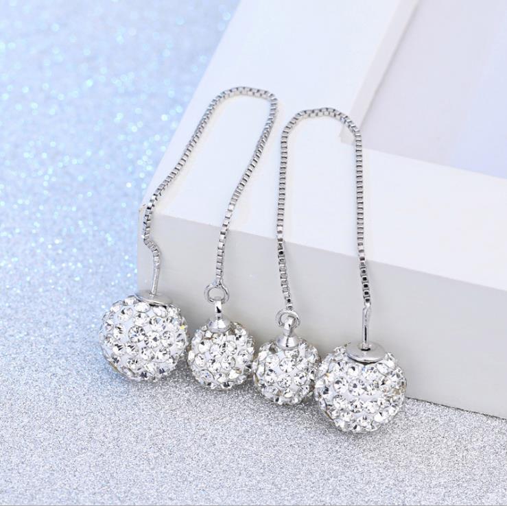 925 argent Sterling Shambhala Double boule longue goutte boucles d'oreilles pour les femmes bijoux d'anniversaire nouvelle offre spéciale 1Y212