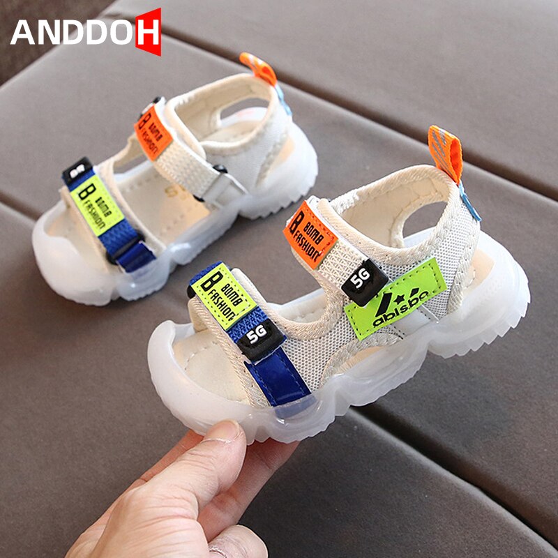 Größe 22-31 Mädchen Weichen Boden Baotou Sandalen Baby Atmungsaktive Haken Schleife Schuhe Kinder Anti-rutschig Schuhe Jungen casual Sandalen