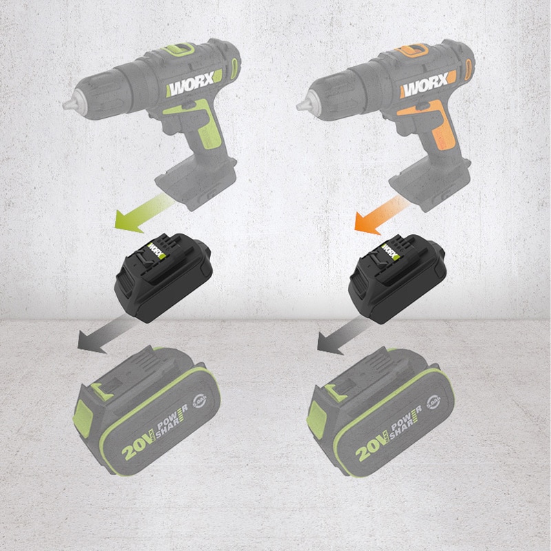 WORX Lithium Battery Adapter WA4600 20V Green Adapter