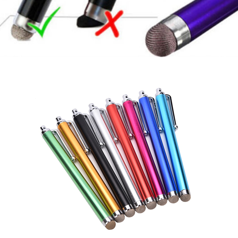 1Pc Universal Mini Metalen Micro Fibre Stylus Mesh Fiber Tip Touch Screen Stylus Pen Voor Iphone Voor Samsung Smart telefoon Tablet Pc