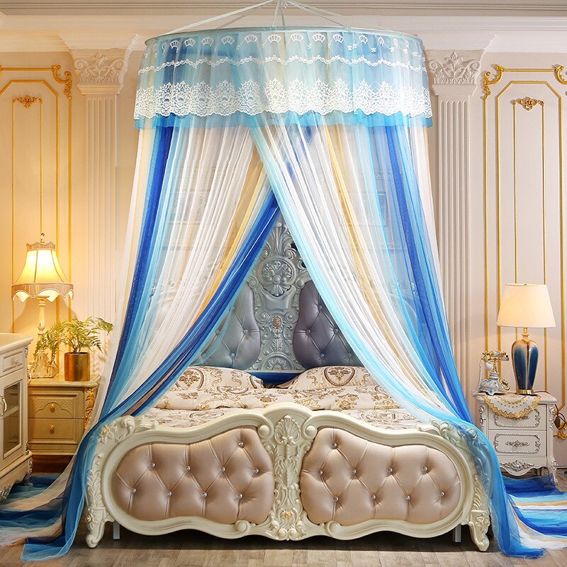 Rideau de plafond à moustiques suspendu | Manteau de lit princesse, moustiquaire sur pied rouge pour mariage, rideau couvre-lit pour décoration de maison: 1.5 Sky blue