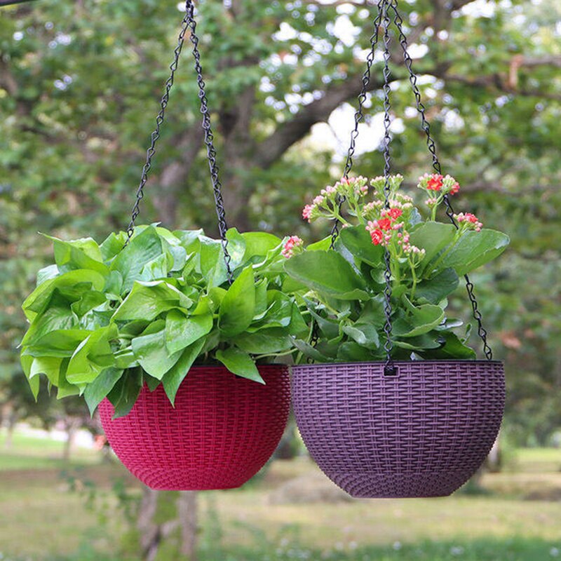 Macetas colgantes de resina para decoración de pared, cesta de flores para jardín, exterior, 1 ud.