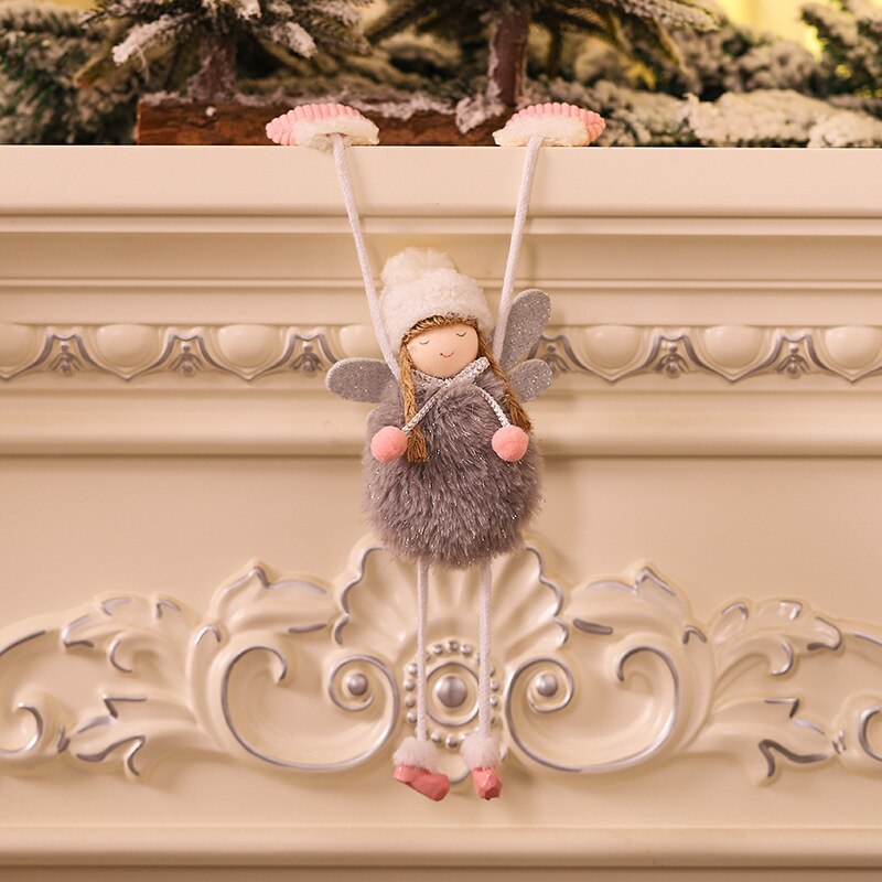 Joyeux noël ange poupée père noël Elk en peluche poupée jouets pour la maison ornements arbre suspendus fête décoration enfants nouvel an: 18