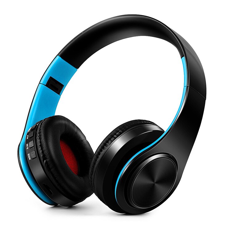 stereo headset bluetooth earphone headphone wireless bluetooth handfree universal for all phone for iphone with microphone: black blue