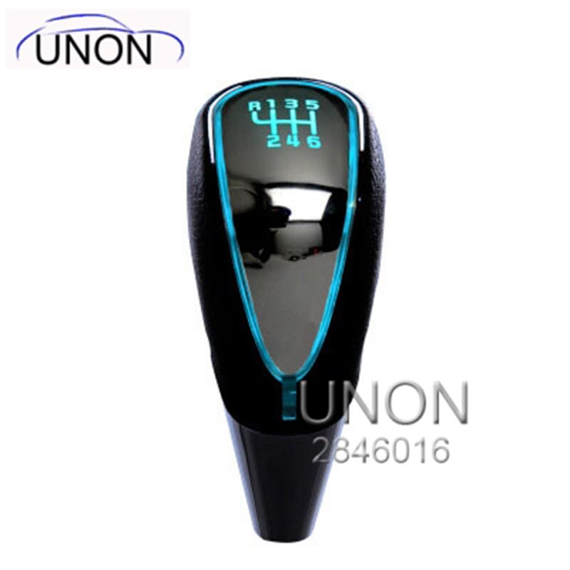 7 colors changes Activated Gear Shift Knob Car Logo LED Light Cigarette Lighter: 6 block left R 1pc