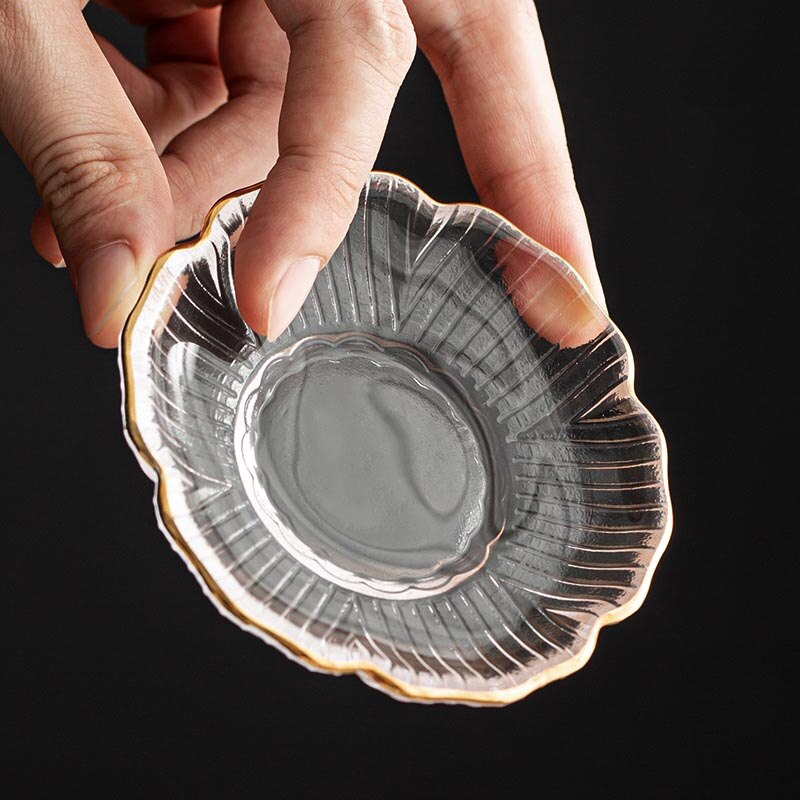 260ml Transparent Glass Teapot Heat-resistant Teapots Home Kung Fu Tea Set Small Kettle Office Mini Flower Tea Pot: K(1pc Cup holder)