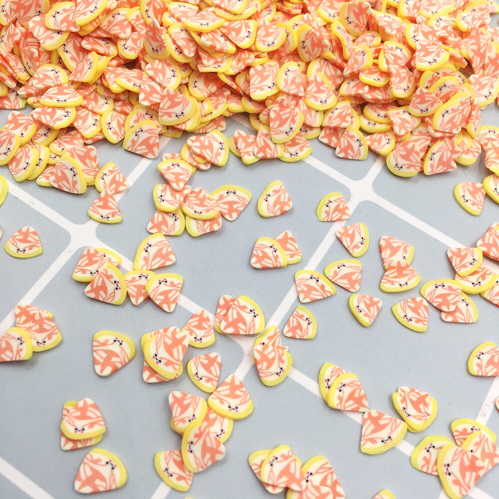 60g Polymer Clay Pizza Slices Clay Sprinkles for Crafts DIY Nail Art Decorations Scrapbook Phone Deco:8mm