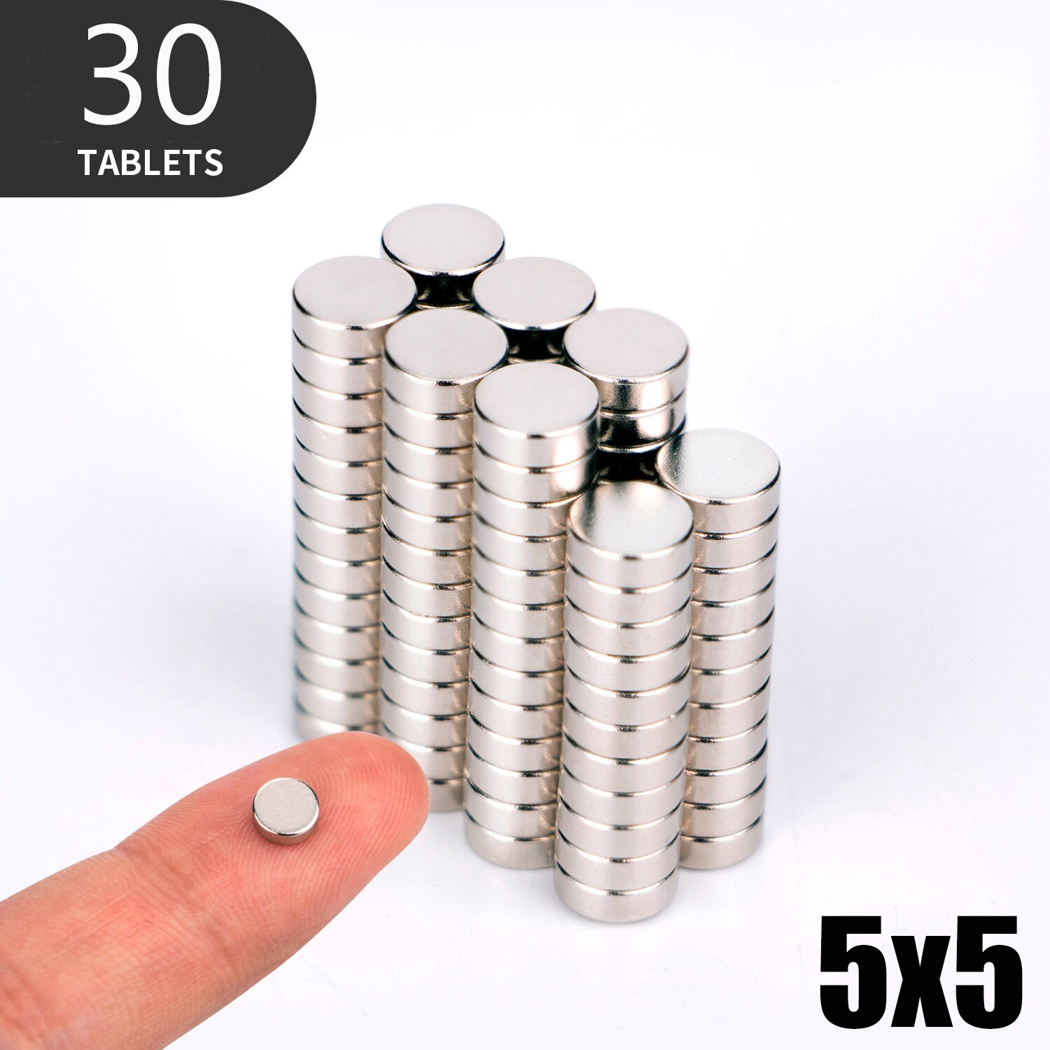 10 20 50 unids/lote 5x2 5x3x3 4x4 5x5 6x2 8 2 8 2 8 2 8x8x2mm imán pequeño imán redondo imanes imán de neodimio de tierras raras: 40pcs(5x5)