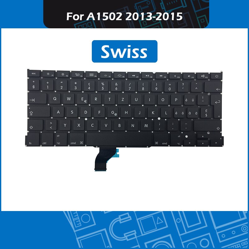 A1502 teclado de repuesto con noruego sueco suizo portugués para Macbook Pro 13 pulgadas Retina Año