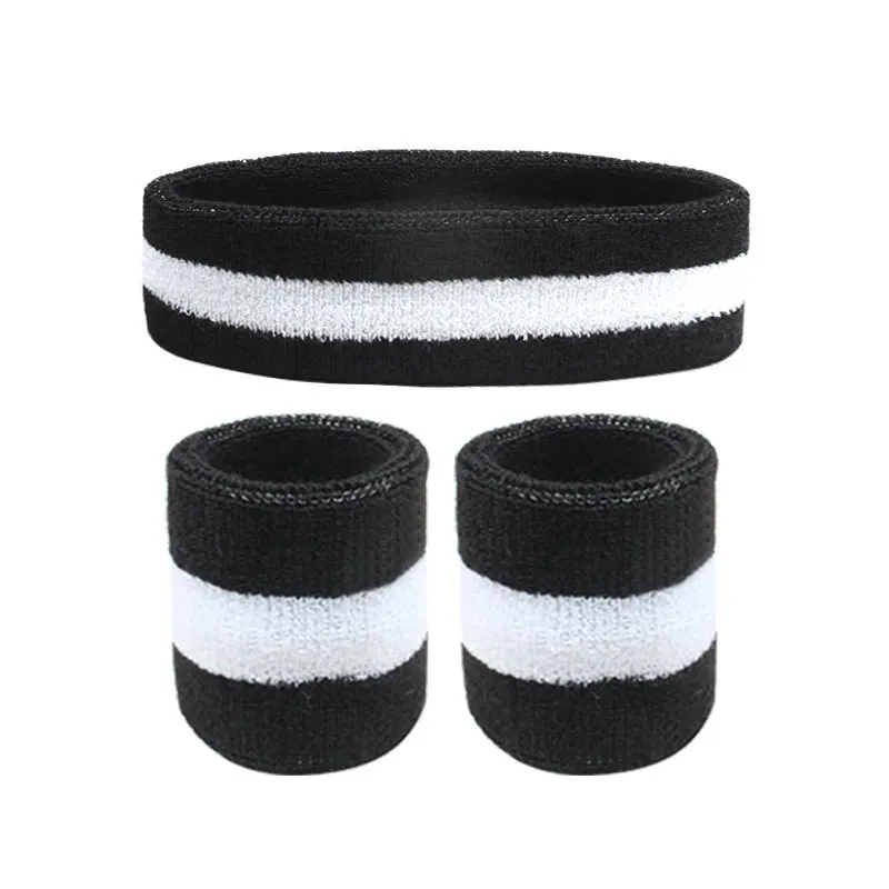 3 unids/set diadema deportiva banda para el sudor alta elástica mujeres hombres deportes al aire libre banda para el sudor diadema pulsera entrenamiento tenis diadema: Morado