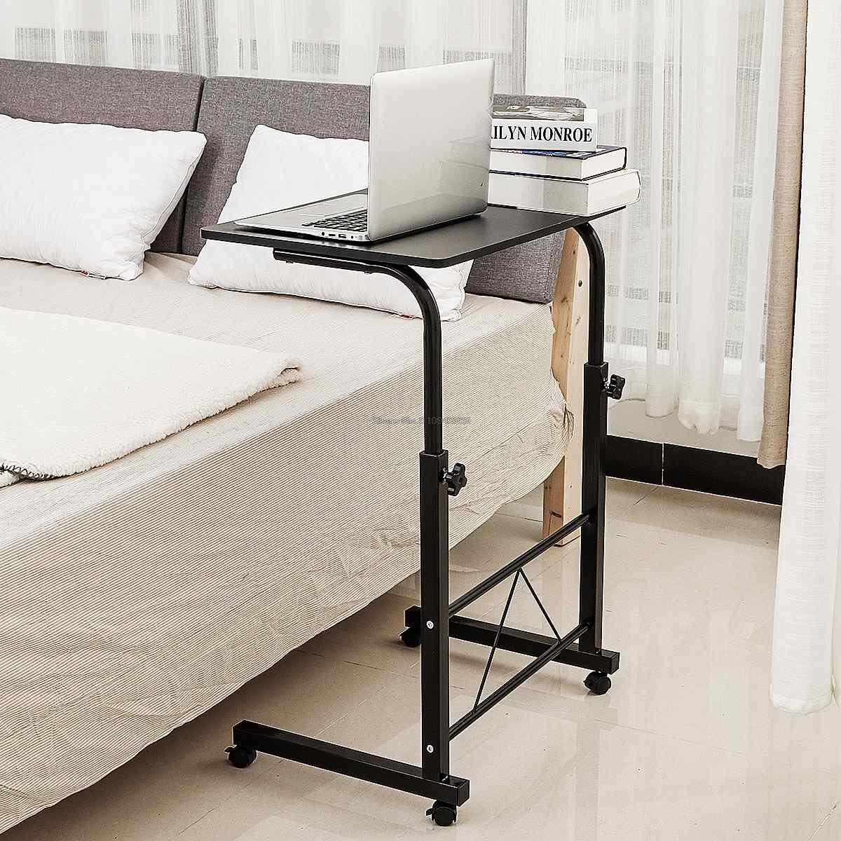 Removable Computer Desk Table Adjustable Portable Laptop Stand Desk Rolling Bedside Sofa Laptop Notebook Table Home Furniture