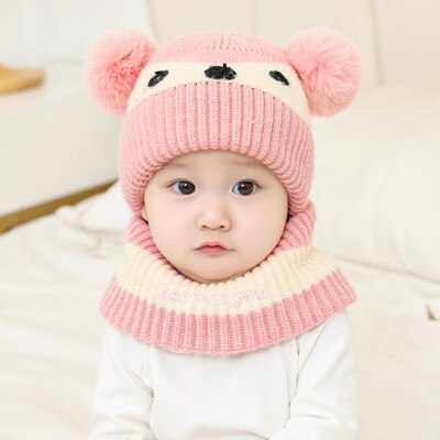 Kindermutsen, babymutsen, babymutsen voor mannen en vrouwen, gebreide mutsen, warme slabbetjes, tweedelige