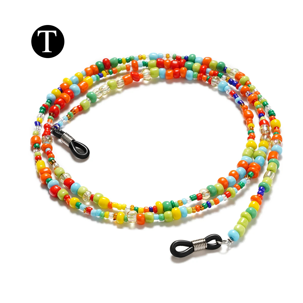 Chaînes de lunettes ornées de jolies perles colorées de supérieure pour femmes, sangles de support de lunettes, cordons de chaîne de lunettes: Ivoire