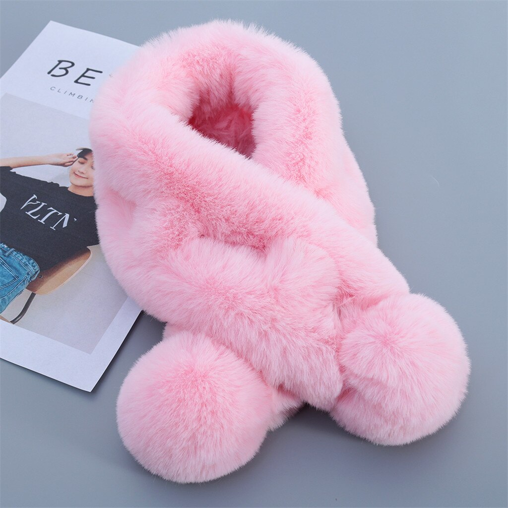 Enfants hiver écharpe pompon bébé écharpe garçons filles cou écharpes à tricoter avec fourrure boule foulard echarpe foulard A20
