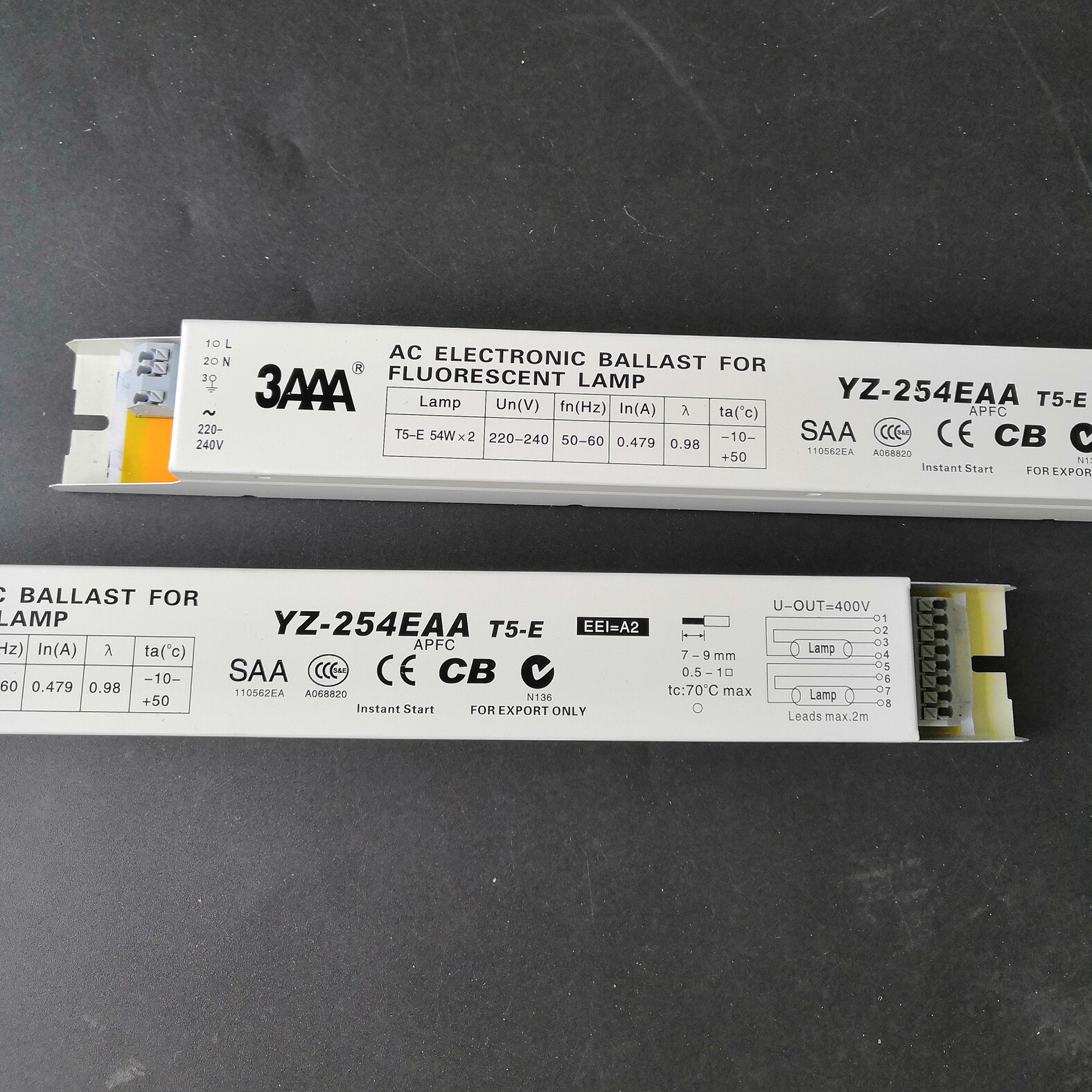 3 aaa yz -254 eaa  t5-e 220-240v 2 x 54w fluorescentielamp wisselstroom elektronische voorschakelapparaten voor 2 lampen