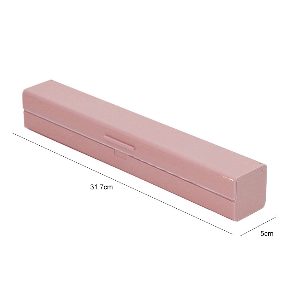 Envolver comida dispensador de Film de cocina PP dispensador envoltura con Cutter Film transparente de la conservación de alimentos de papel de Caja de almacenaje de la cocina de la herramienta: Rosa