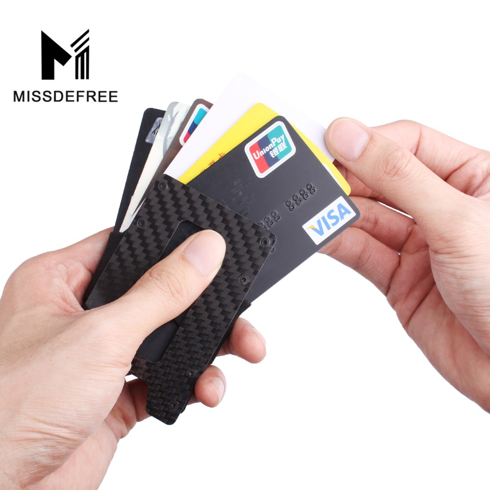 Minimalist Carbon Fiber Slim Wallet for Men & Women Slim Front Pocket Wallet & Credit Card Holder RFID Blocking