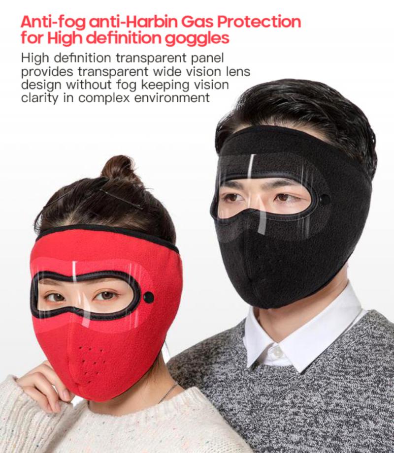 Mascarilla facial antiviento y cálida para ciclismo, máscara de protección ocular extraíble, antiniebla, para invierno, para mantener el calor