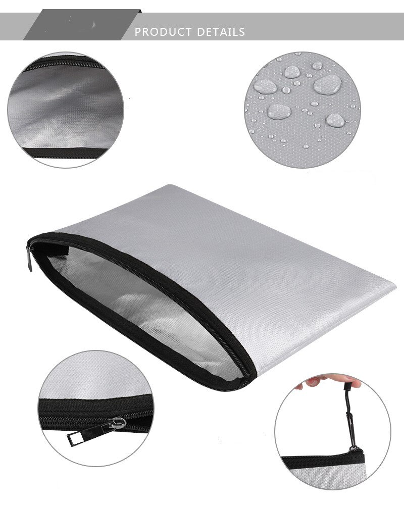 Fireproof and waterproof file bag portable fireproof document bag important documents fireproof bag A4 file bag: Default Title