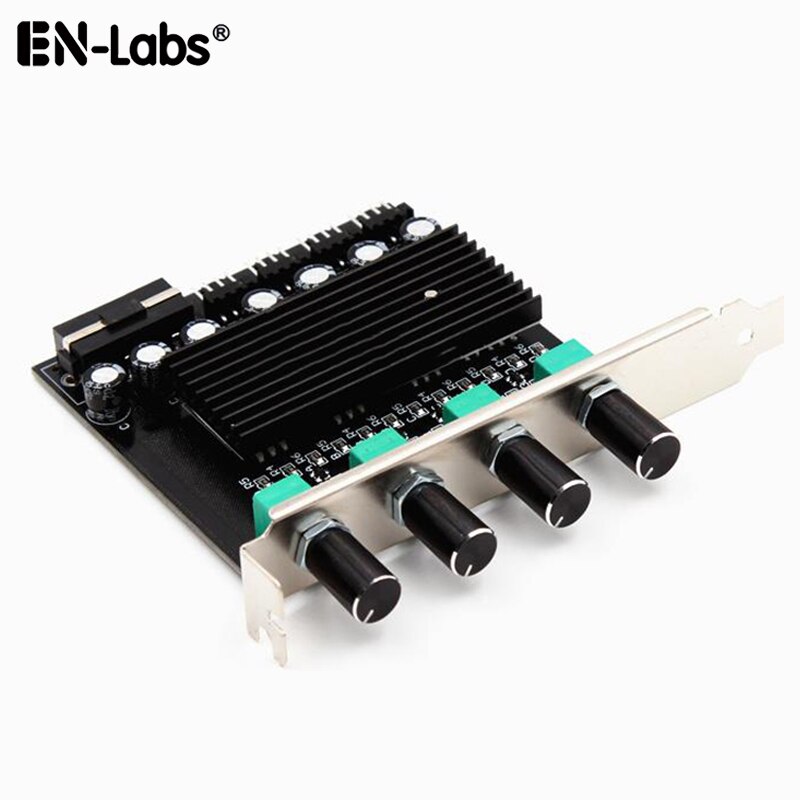 Computer PC Cooling Radiator Systeem 4 Kanaals 3 pin 4 pin Cooler Fan RPM Speed Controller w/PCI Slot achterste Beugel voor fan 12 v: green