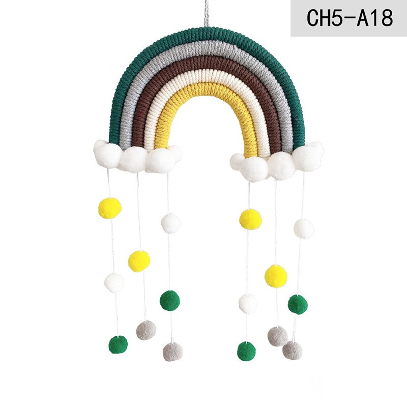 DIY Seil Regenbogen Zauberstab Hängende Dekoration Handarbeit Gewebt Regenbogen Dekoration nordisch Baby Zimmer Zubehör Wohnzimmer Wohnkultur: 18