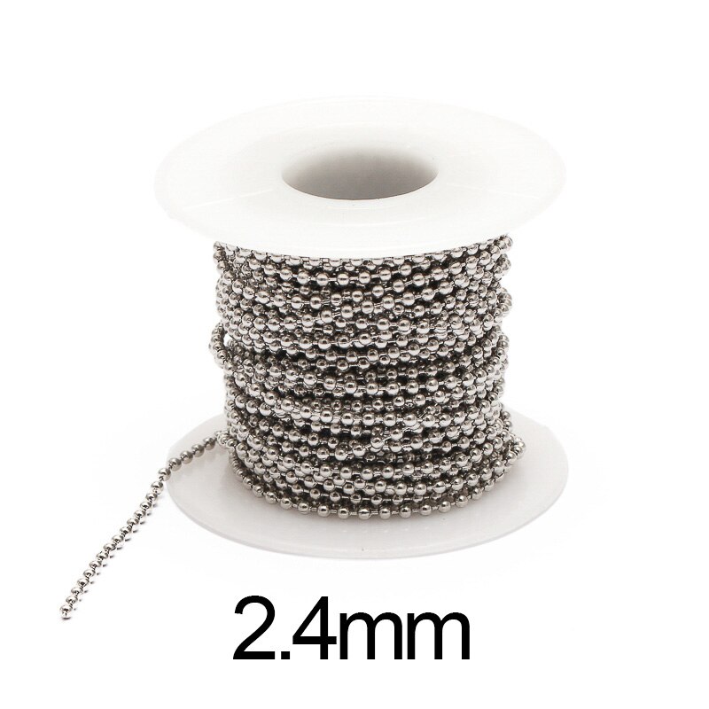 REGELIN 10 m/Roll Dia 1.5mm 2mm 2.4mm Kralen Bal Rvs Ketting Bulk Sieraden Kettingen voor Kettingen Sieraden Maken Levert: 2.4mm chains