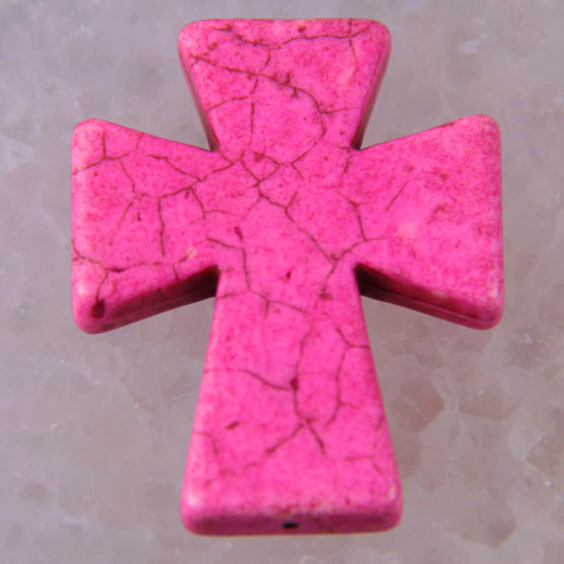 Pendentif croix Turquoise 50x40MM, bijoux pour femme, , perle ample, S009-S018: PLAQUÉ ARGENT