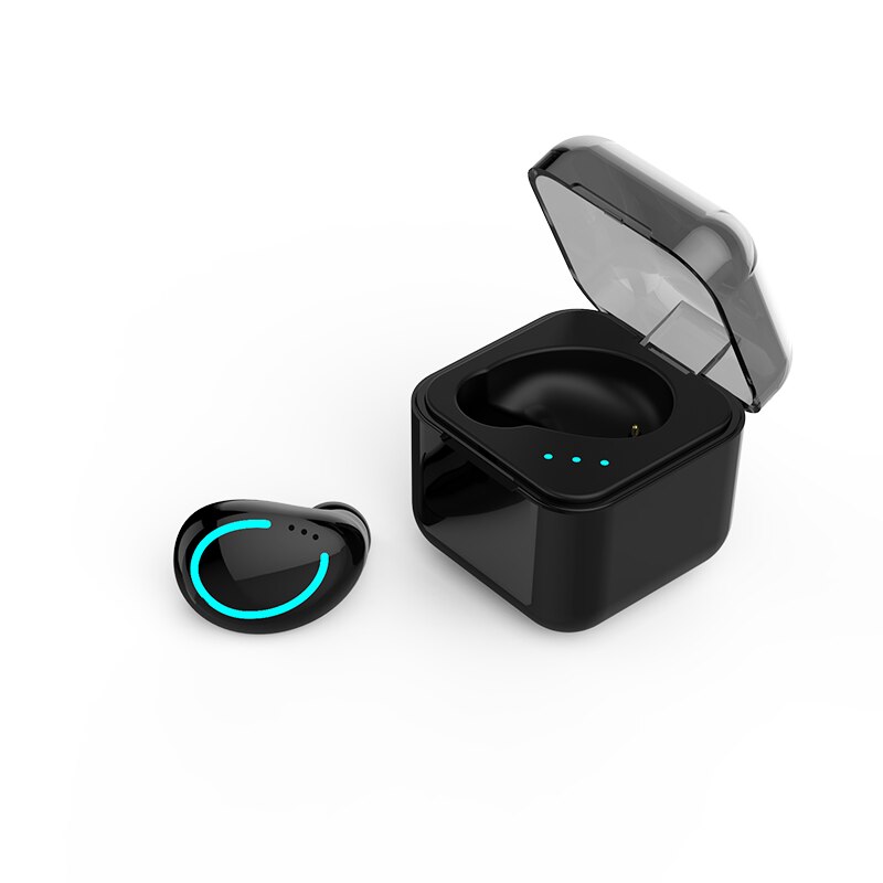 Single Ear Bluetooth Oortelefoon 5.0 In Oor Muziek Draadloze Oordopjes Sport Onzichtbare Oordopje Headset Een-Knop Stereo Oortelefoon: Black