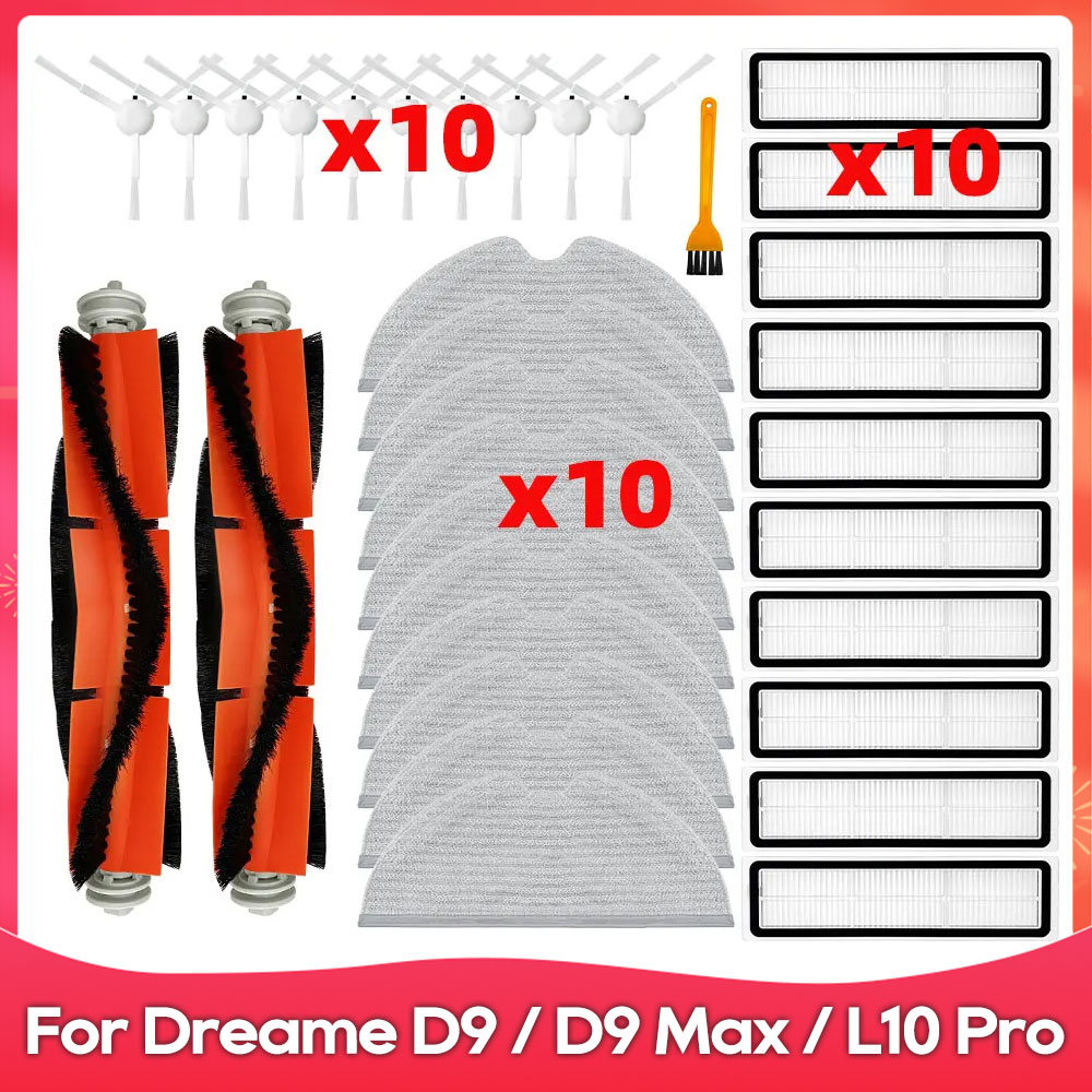 Fit For ( Dreame D9, D9 Max, L10 Pro, Trouver LDS Finder ) Roller Side Brush Mop Water Tank Filter Dust Box Accessory Part
