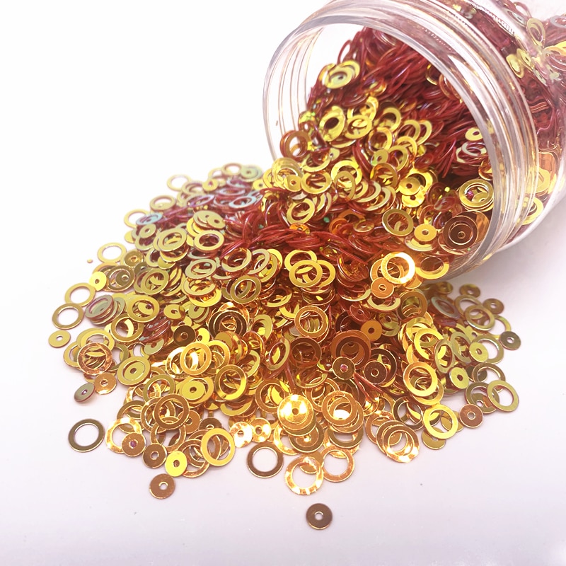 Paillettes multicolores 4-6mm, 15g environ 1200 pièces/paquet, mélange multiple, paillettes colorées, plates, rondes, amples, couture artisanat de mariage, accessoires de vêtement pour femmes: 06