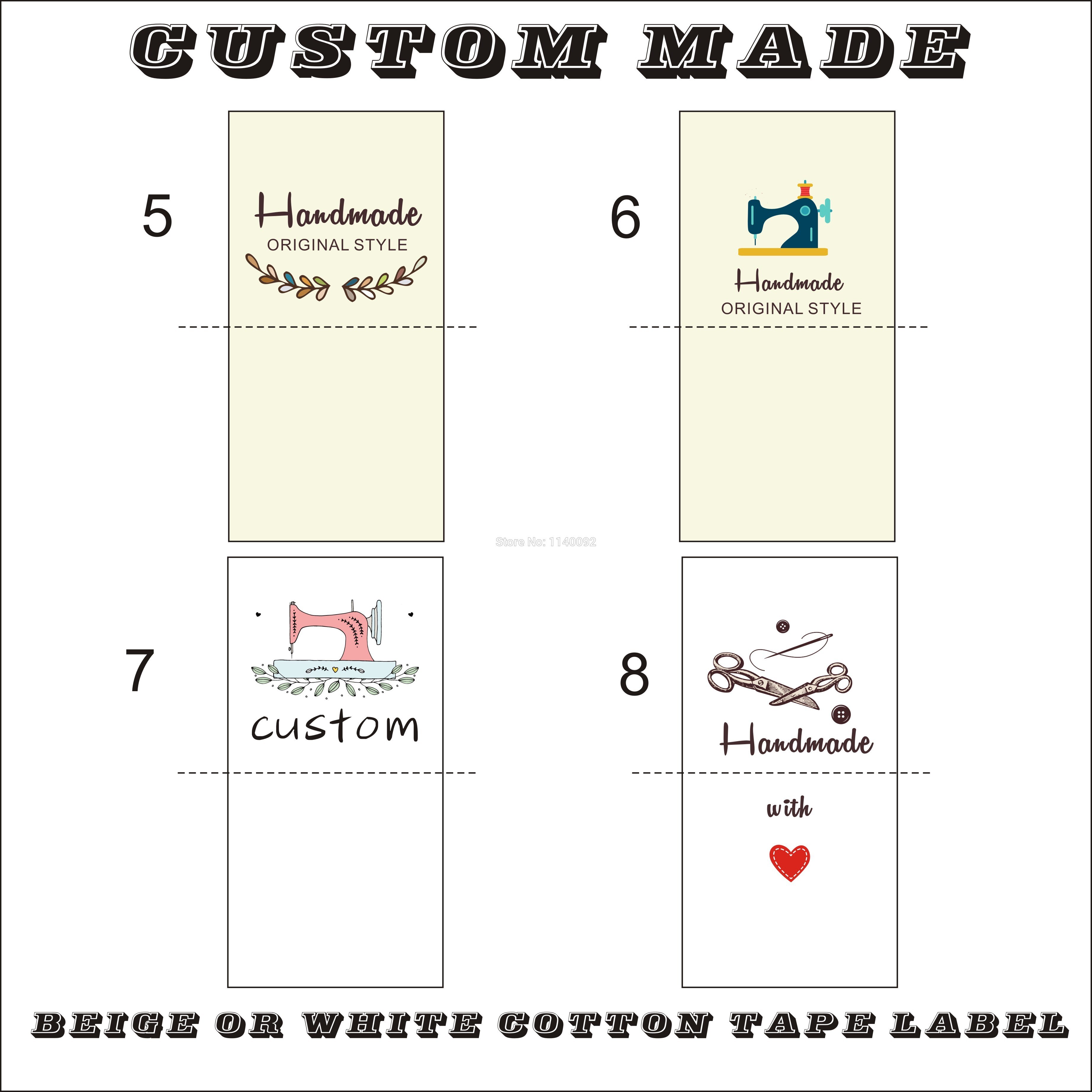 custom clothing cotton printed label/garment cottom tag printing/main label/DIY hand made label label 50 pcs