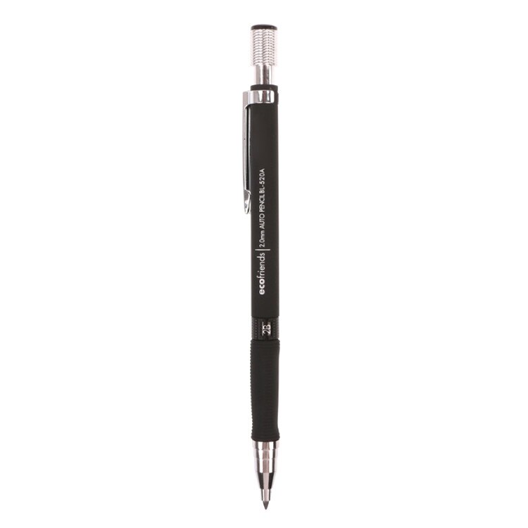 2.0mm 2B Lead Holder Automatic Mechanical Drawing Pencil Draughting Stationery: Black