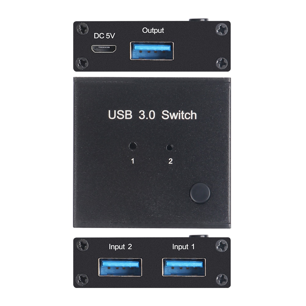 USB 3.0 Switch Selector 2 Computers Sharing 1 USB Devices High Speed Transmission for Keyboard Mouse Printer Scanner USB Disk