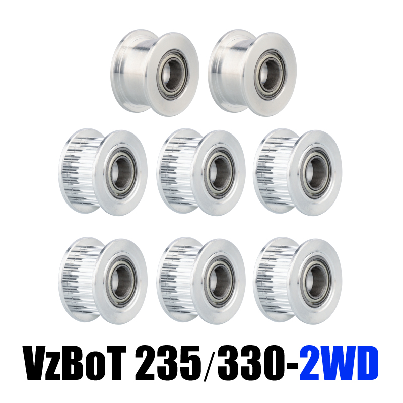 Mellow 1Set 3D Printers Parts VzBoT GT2 Idler Kit Aluminium Timing Pulley 20 Tooth Wheel Bore 5mm For 2GT Gates Timing Belt 6MM: Red